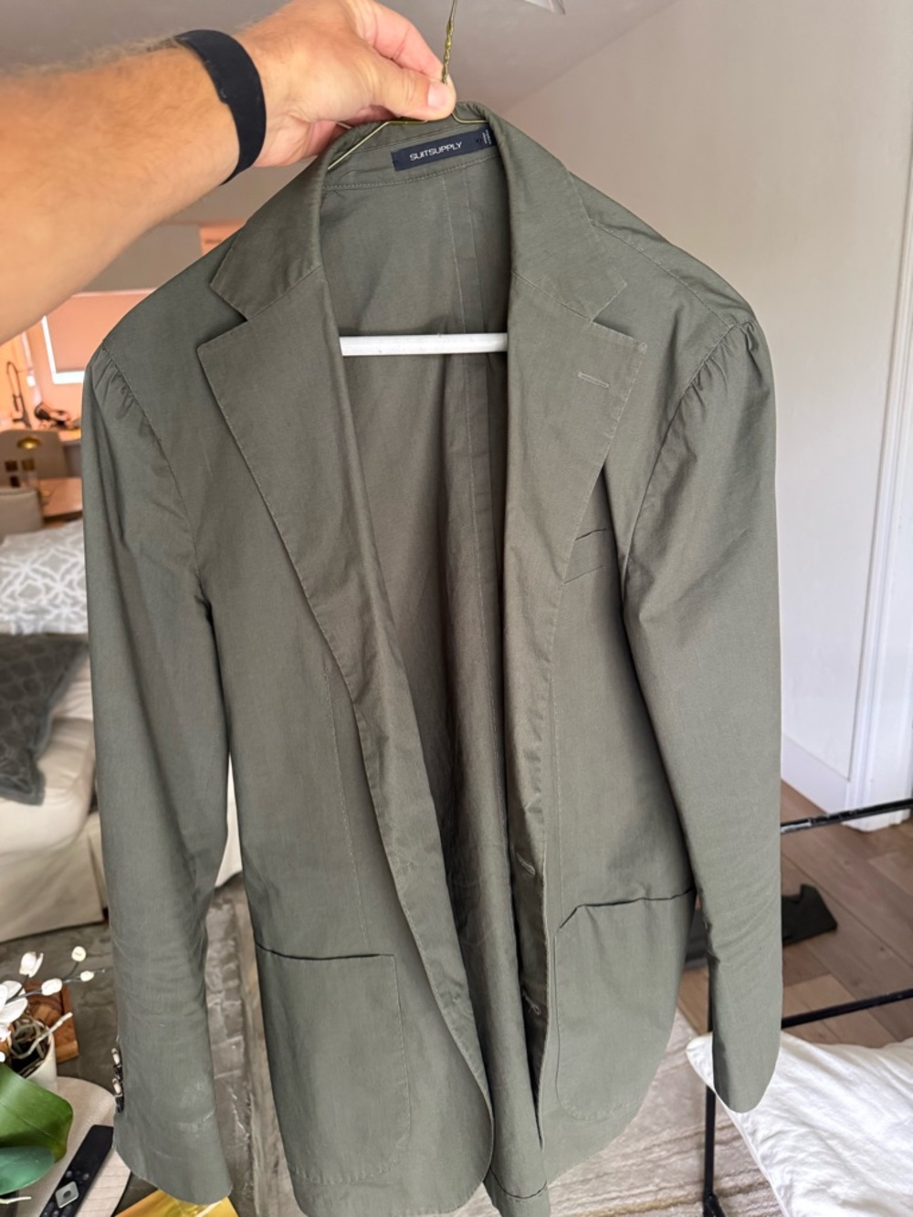 Suitsupply Olive Green Men's Unstructured Blazer